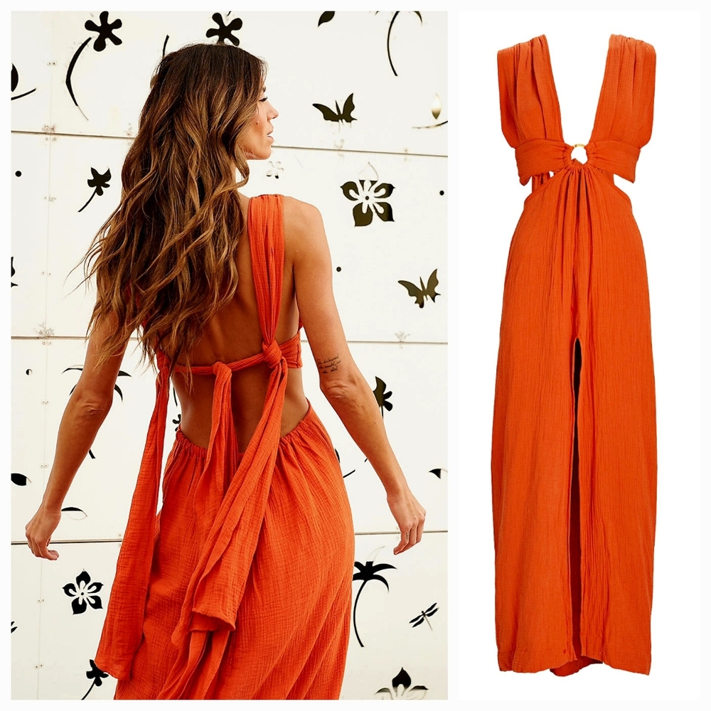 Just BEE Queen Sarah Dress in Orange Size XS NWT